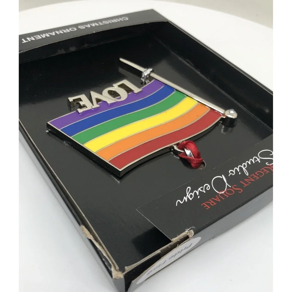 Regent Square Studio Design LOVE Pride Flag  Christmas Ornament LGBTQ+ Ally Gift